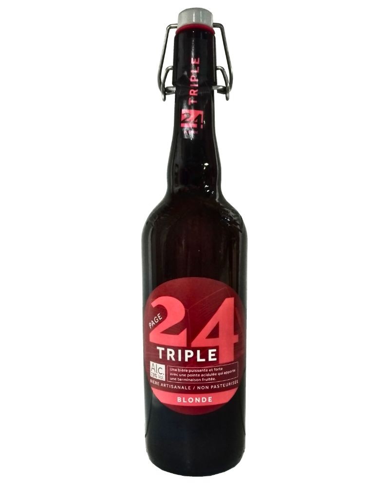 Bière artisanale Page 24 triple blonde, produite par la brasserie Saint-Germain (62)