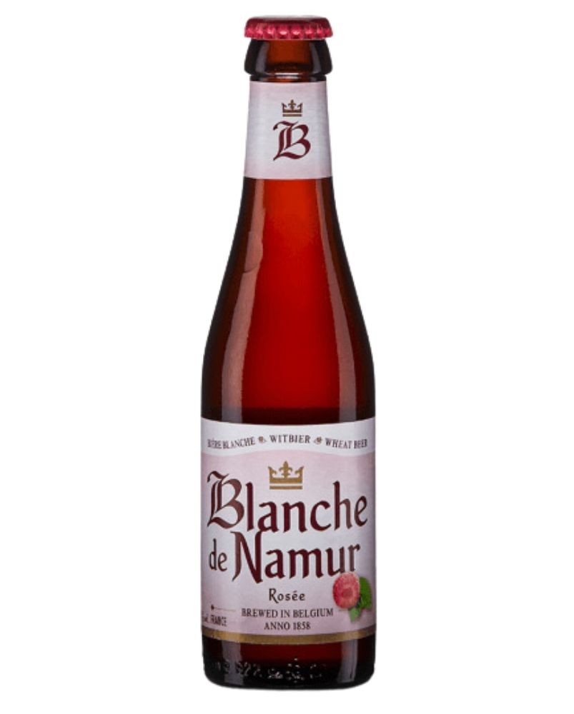 Bière belge rosée à la framboise Blanche de Namur 25cl, produite par la brasserie du Bocq