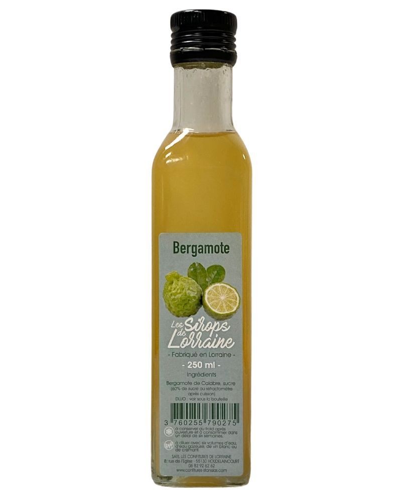 Sirop de bergamote 25cl, produit en Lorraine par Les Confitures Lorraines (55)