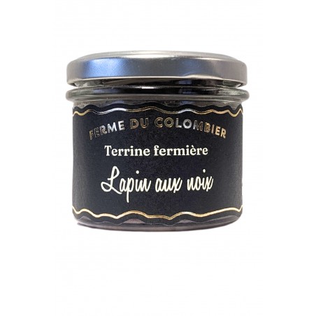 Terrine de lapin aux noix 100g, produite par la Ferme du Colombier