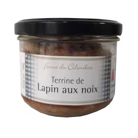 Terrine de lapin aux noix 180g, produite par la Ferme du Colombier (Villote-sur-Aire, 55)